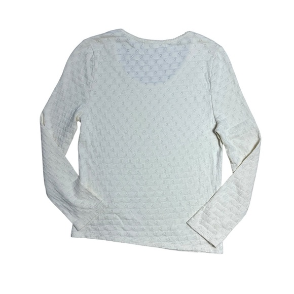 LoveShackFancy Ivory Stretch Knit Long Sleeve Top Womens S - Picture 7 of 7